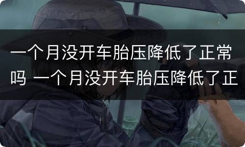 一个月没开车胎压降低了正常吗 一个月没开车胎压降低了正常吗视频