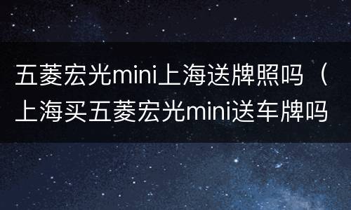 五菱宏光mini上海送牌照吗（上海买五菱宏光mini送车牌吗）