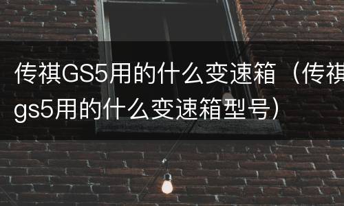 传祺GS5用的什么变速箱（传祺gs5用的什么变速箱型号）