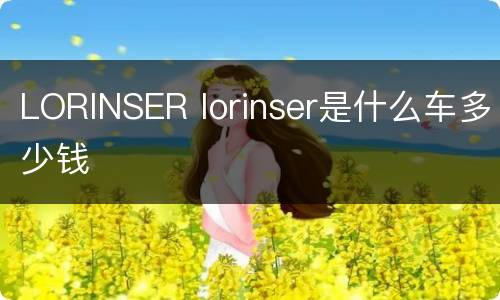 LORINSER lorinser是什么车多少钱