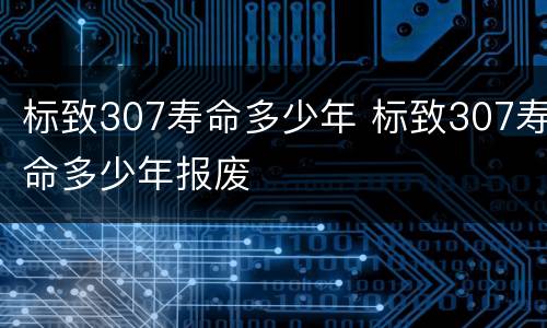 标致307寿命多少年 标致307寿命多少年报废