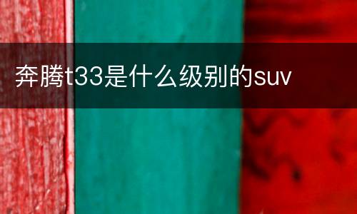 奔腾t33是什么级别的suv