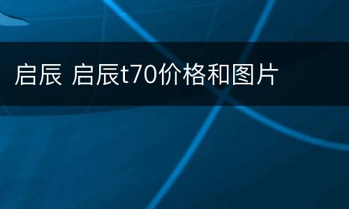 启辰 启辰t70价格和图片