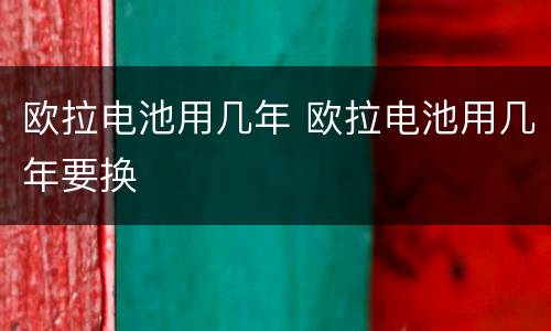 欧拉电池用几年 欧拉电池用几年要换