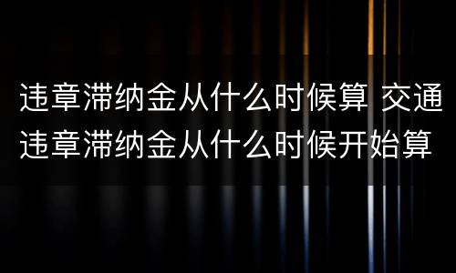 违章滞纳金从什么时候算 交通违章滞纳金从什么时候开始算