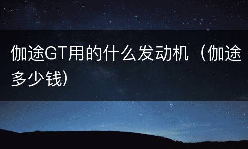 伽途GT用的什么发动机（伽途多少钱）