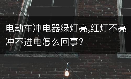 电动车冲电器绿灯亮,红灯不亮冲不进电怎么回事?