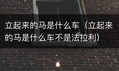 立起来的马是什么车（立起来的马是什么车不是法拉利）