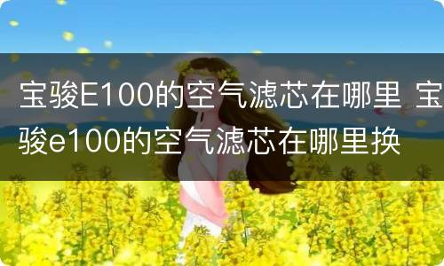 宝骏E100的空气滤芯在哪里 宝骏e100的空气滤芯在哪里换