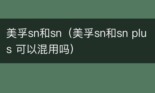 美孚sn和sn（美孚sn和sn plus 可以混用吗）