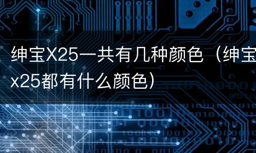 绅宝X25一共有几种颜色（绅宝x25都有什么颜色）