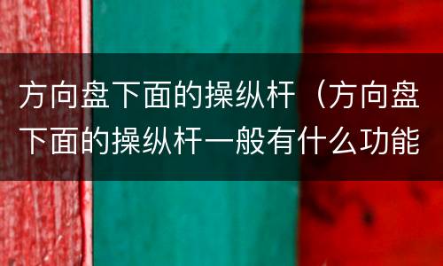 方向盘下面的操纵杆（方向盘下面的操纵杆一般有什么功能）