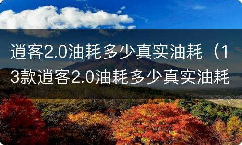 逍客2.0油耗多少真实油耗（13款逍客2.0油耗多少真实油耗）