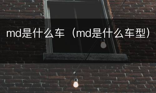 md是什么车（md是什么车型）