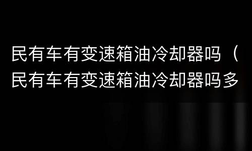 民有车有变速箱油冷却器吗（民有车有变速箱油冷却器吗多少钱）