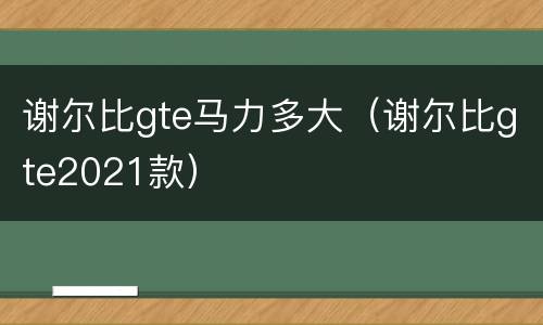 谢尔比gte马力多大（谢尔比gte2021款）