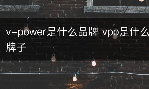 v-power是什么品牌 vpo是什么牌子