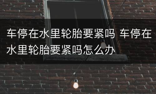 车停在水里轮胎要紧吗 车停在水里轮胎要紧吗怎么办