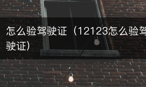 怎么验驾驶证（12123怎么验驾驶证）