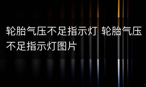 轮胎气压不足指示灯 轮胎气压不足指示灯图片