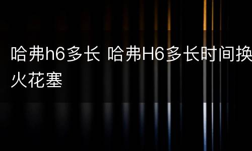 哈弗h6多长 哈弗H6多长时间换火花塞