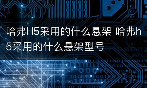 哈弗H5采用的什么悬架 哈弗h5采用的什么悬架型号