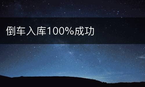 倒车入库100%成功