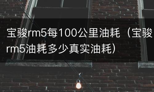 宝骏rm5每100公里油耗（宝骏rm5油耗多少真实油耗）