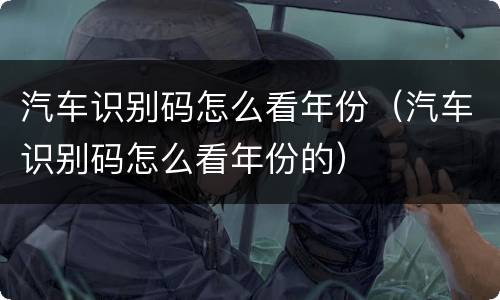 汽车识别码怎么看年份（汽车识别码怎么看年份的）