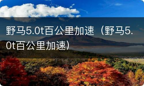 野马5.0t百公里加速（野马5.0t百公里加速）