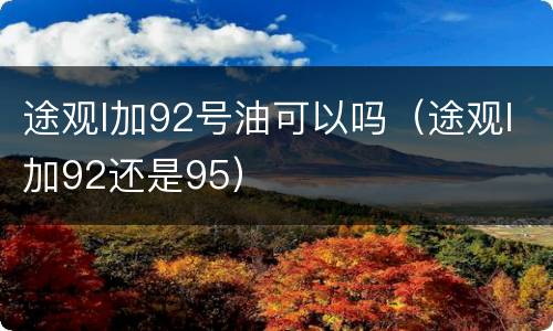 途观l加92号油可以吗（途观l加92还是95）