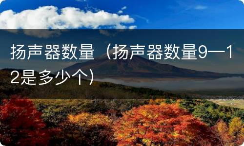 扬声器数量（扬声器数量9—12是多少个）