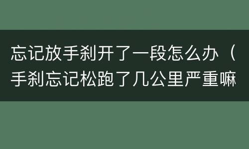 忘记放手刹开了一段怎么办（手刹忘记松跑了几公里严重嘛）