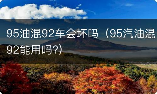 95油混92车会坏吗（95汽油混92能用吗?）