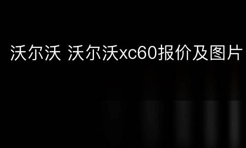 沃尔沃 沃尔沃xc60报价及图片