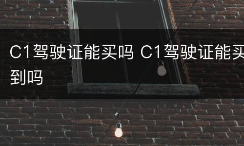 C1驾驶证能买吗 C1驾驶证能买到吗