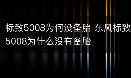 标致5008为何没备胎 东风标致5008为什么没有备胎