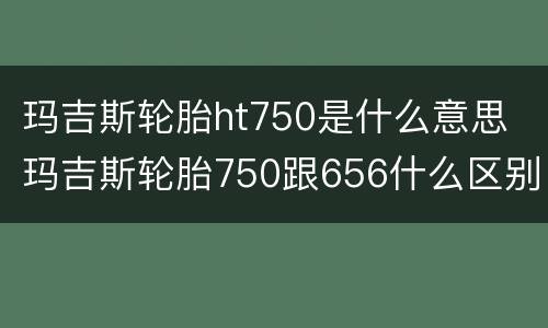 玛吉斯轮胎ht750是什么意思 玛吉斯轮胎750跟656什么区别