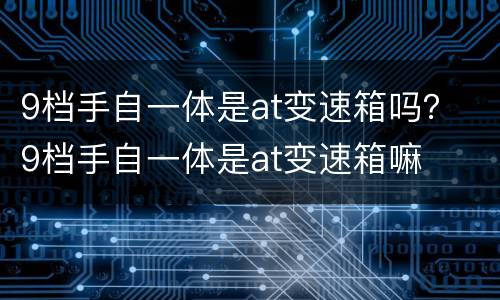 9档手自一体是at变速箱吗？ 9档手自一体是at变速箱嘛