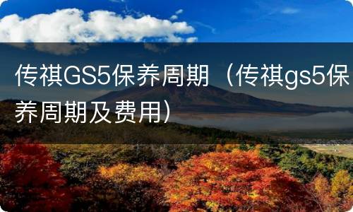 传祺GS5保养周期（传祺gs5保养周期及费用）