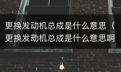 更换发动机总成是什么意思（更换发动机总成是什么意思啊）