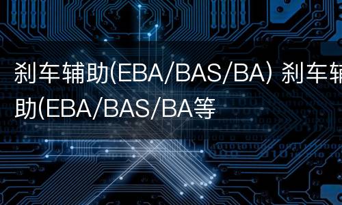 刹车辅助(EBA/BAS/BA) 刹车辅助(EBA/BAS/BA等