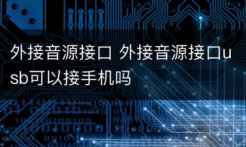 外接音源接口 外接音源接口usb可以接手机吗