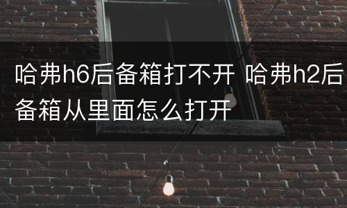 哈弗h6后备箱打不开 哈弗h2后备箱从里面怎么打开