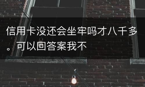 信用卡没还会坐牢吗才八千多。可以回答案我不