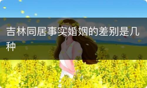 吉林同居事实婚姻的差别是几种