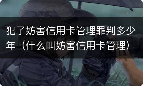 犯了妨害信用卡管理罪判多少年（什么叫妨害信用卡管理）