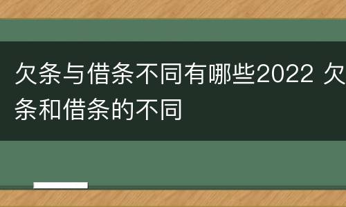 欠条与借条不同有哪些2022 欠条和借条的不同