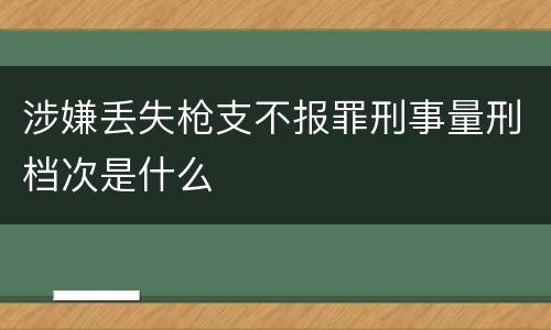 涉嫌丢失枪支不报罪刑事量刑档次是什么