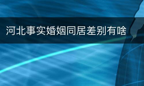 河北事实婚姻同居差别有啥